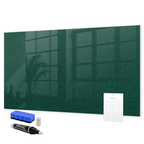 Decoratief glazen wandbord beschrijfbaar en magnetisch Notitie- en fotobord