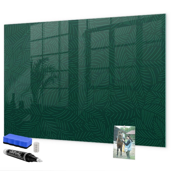 Decoratief glazen wandbord beschrijfbaar en magnetisch Notitie- en fotobord