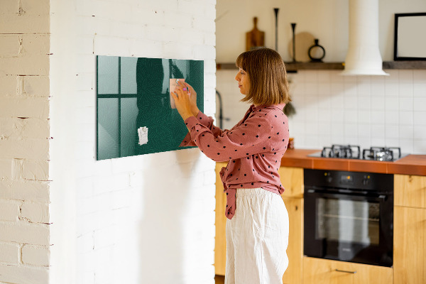 Decoratief glazen wandbord beschrijfbaar en magnetisch Notitie- en fotobord