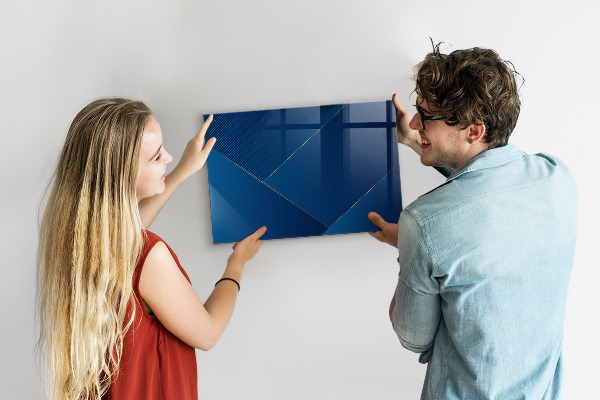 Memobord van glas met print inclusief neodymium magneten Modern prikbord voor notities en foto's