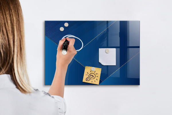 Memobord van glas met print inclusief neodymium magneten Modern prikbord voor notities en foto's