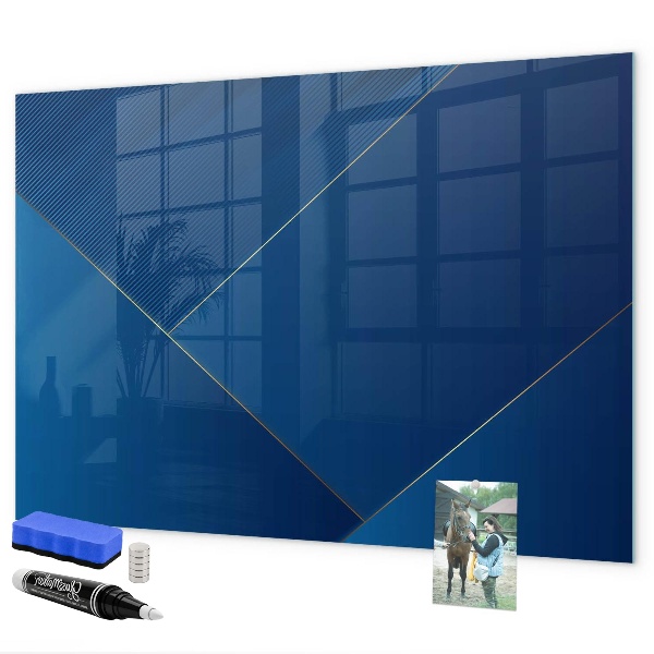 Memobord van glas met print inclusief neodymium magneten Modern prikbord voor notities en foto's