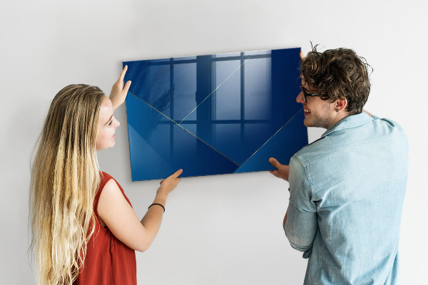 Memobord van glas met print inclusief neodymium magneten Modern prikbord voor notities en foto's