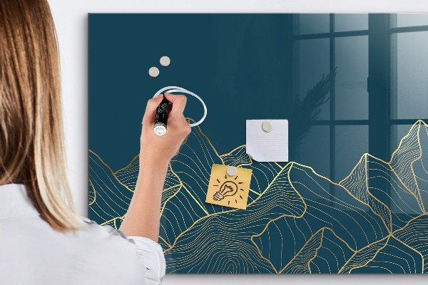 Decoratief glazen wandbord beschrijfbaar en magnetisch Modern prikbord voor notities en foto's