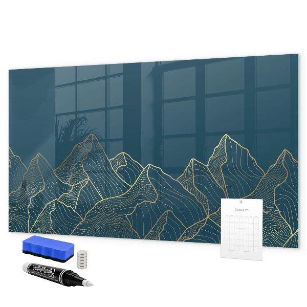 Decoratief glazen wandbord beschrijfbaar en magnetisch Modern prikbord voor notities en foto's