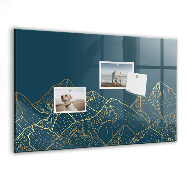 Decoratief glazen wandbord beschrijfbaar en magnetisch Modern prikbord voor notities en foto's