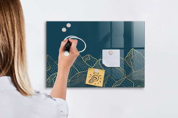 Decoratief glazen wandbord beschrijfbaar en magnetisch Modern prikbord voor notities en foto's