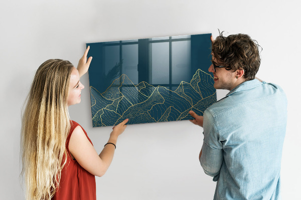 Decoratief glazen wandbord beschrijfbaar en magnetisch Modern prikbord voor notities en foto's