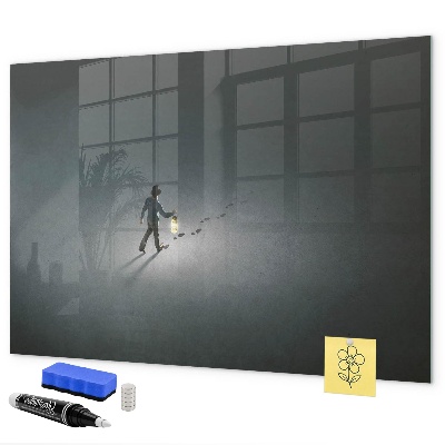 Decoratief glazen wandbord beschrijfbaar en magnetisch Magnetisch bord voor foto's en notities