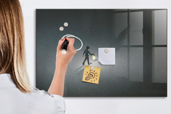 Decoratief glazen wandbord beschrijfbaar en magnetisch Magnetisch bord voor foto's en notities