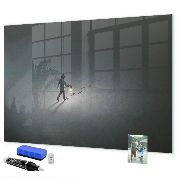 Decoratief glazen wandbord beschrijfbaar en magnetisch Magnetisch bord voor foto's en notities
