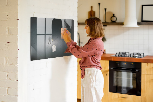 Decoratief glazen wandbord beschrijfbaar en magnetisch Magnetisch bord voor foto's en notities