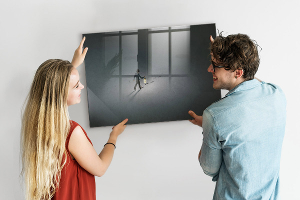 Decoratief glazen wandbord beschrijfbaar en magnetisch Magnetisch bord voor foto's en notities