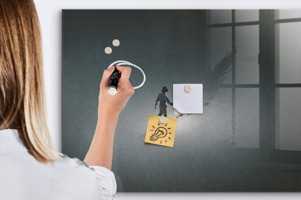 Decoratief glazen wandbord beschrijfbaar en magnetisch Magnetisch bord voor foto's en notities