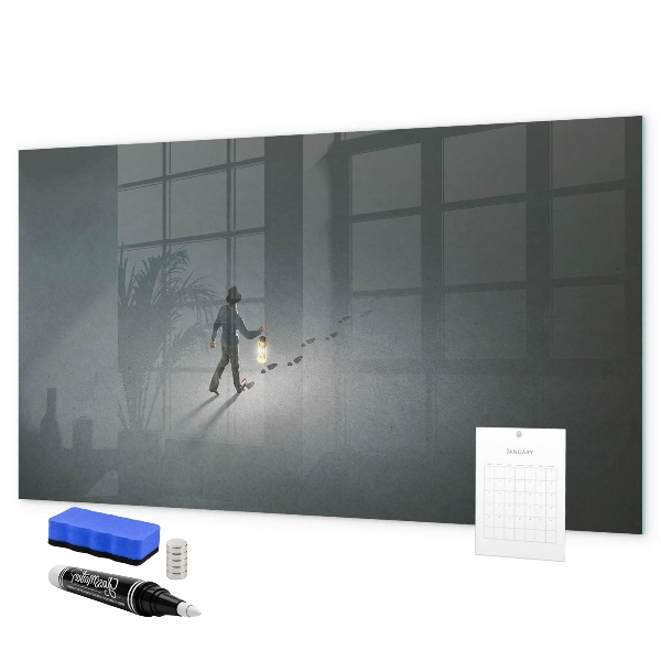 Decoratief glazen wandbord beschrijfbaar en magnetisch Magnetisch bord voor foto's en notities
