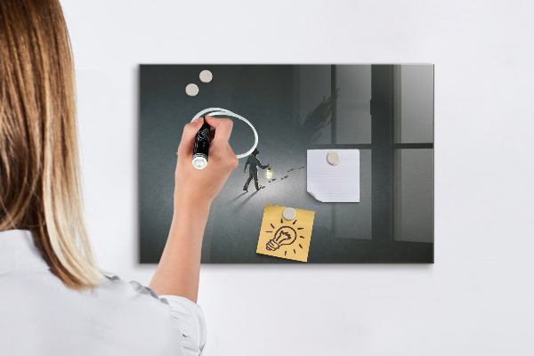 Decoratief glazen wandbord beschrijfbaar en magnetisch Magnetisch bord voor foto's en notities