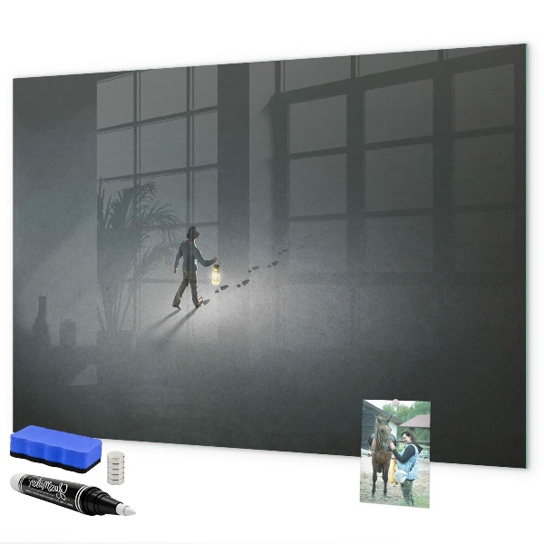 Decoratief glazen wandbord beschrijfbaar en magnetisch Magnetisch bord voor foto's en notities