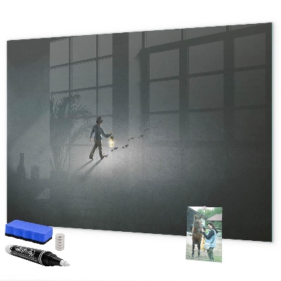 Decoratief glazen wandbord beschrijfbaar en magnetisch Magnetisch bord voor foto's en notities