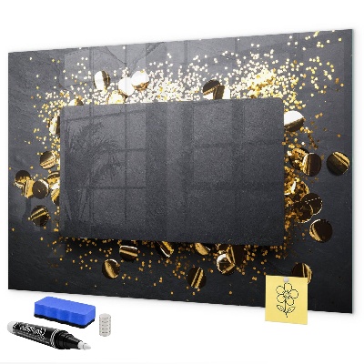 Decoratief glazen wandbord beschrijfbaar en magnetisch Creatief fotopresentatiebord