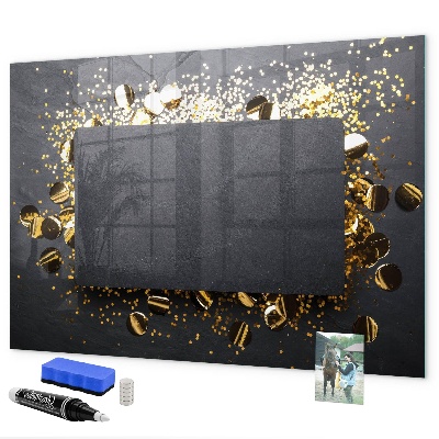 Decoratief glazen wandbord beschrijfbaar en magnetisch Creatief fotopresentatiebord