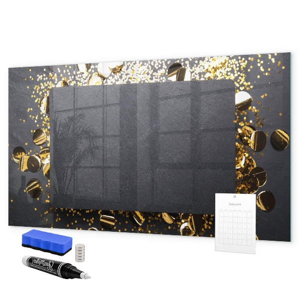 Decoratief glazen wandbord beschrijfbaar en magnetisch Creatief fotopresentatiebord