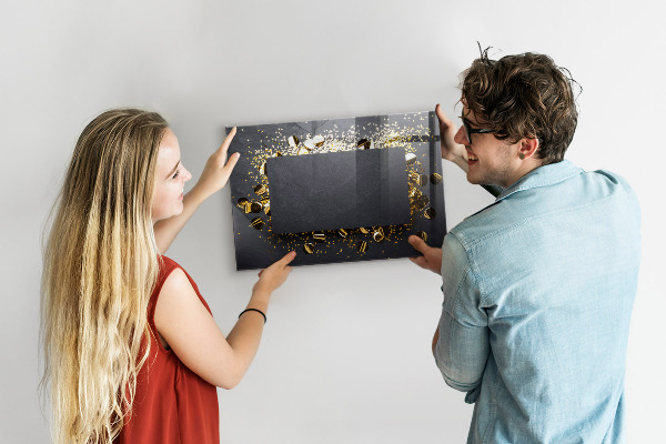 Decoratief glazen wandbord beschrijfbaar en magnetisch Creatief fotopresentatiebord