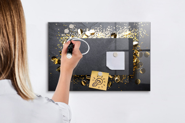 Decoratief glazen wandbord beschrijfbaar en magnetisch Creatief fotopresentatiebord