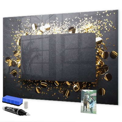 Decoratief glazen wandbord beschrijfbaar en magnetisch Creatief fotopresentatiebord