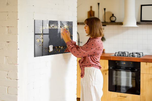 Decoratief glazen wandbord beschrijfbaar en magnetisch Creatief fotopresentatiebord