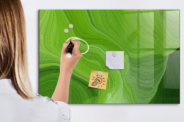 Memobord van glas met print inclusief neodymium magneten Groen fotoprikbord
