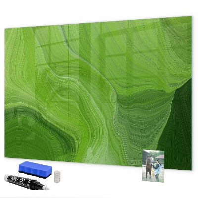 Memobord van glas met print inclusief neodymium magneten Groen fotoprikbord