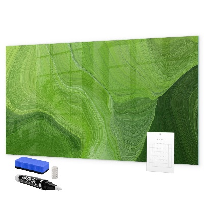 Memobord van glas met print inclusief neodymium magneten Groen fotoprikbord