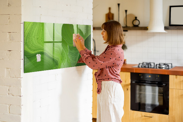 Memobord van glas met print inclusief neodymium magneten Groen fotoprikbord