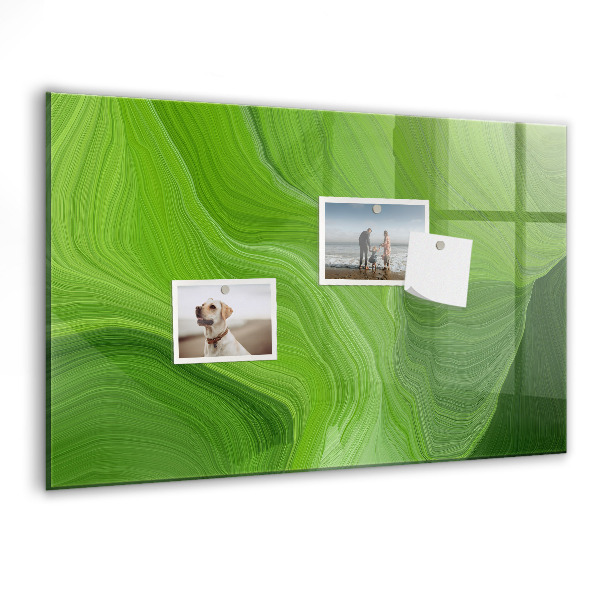 Memobord van glas met print inclusief neodymium magneten Groen fotoprikbord