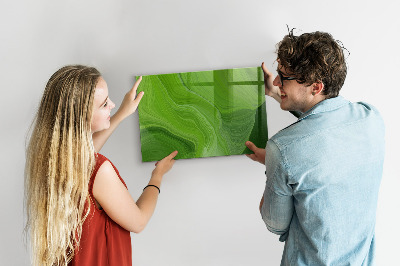 Memobord van glas met print inclusief neodymium magneten Groen fotoprikbord