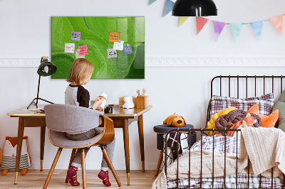 Memobord van glas met print inclusief neodymium magneten Groen fotoprikbord