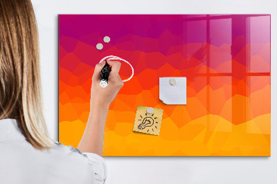 Decoratief glazen wandbord beschrijfbaar en magnetisch Een kleurrijk prikbord voor notities en foto's