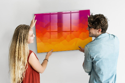 Decoratief glazen wandbord beschrijfbaar en magnetisch Een kleurrijk prikbord voor notities en foto's