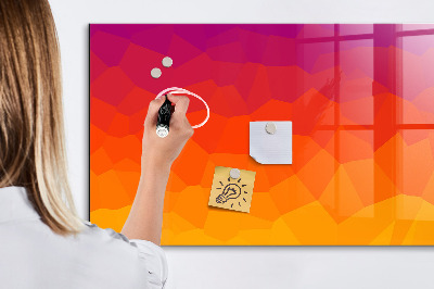 Decoratief glazen wandbord beschrijfbaar en magnetisch Een kleurrijk prikbord voor notities en foto's