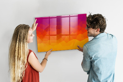 Decoratief glazen wandbord beschrijfbaar en magnetisch Een kleurrijk prikbord voor notities en foto's