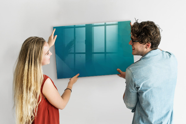 Memobord van glas met print inclusief neodymium magneten Praktische accessoires voor op kantoor en thuis.