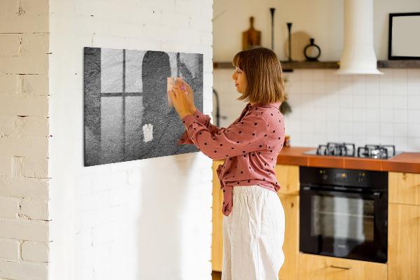 Decoratief glazen wandbord beschrijfbaar en magnetisch Magnetisch bord voor foto's en notities