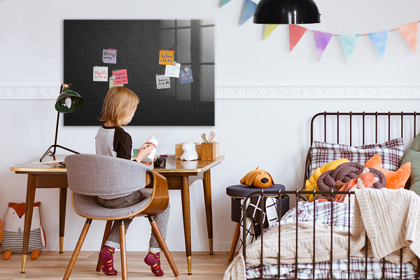 Decoratief glazen wandbord beschrijfbaar en magnetisch Notitie- en fotobord