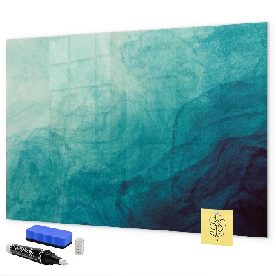 Decoratief glazen wandbord beschrijfbaar en magnetisch Een kleurrijk prikbord voor notities en foto's