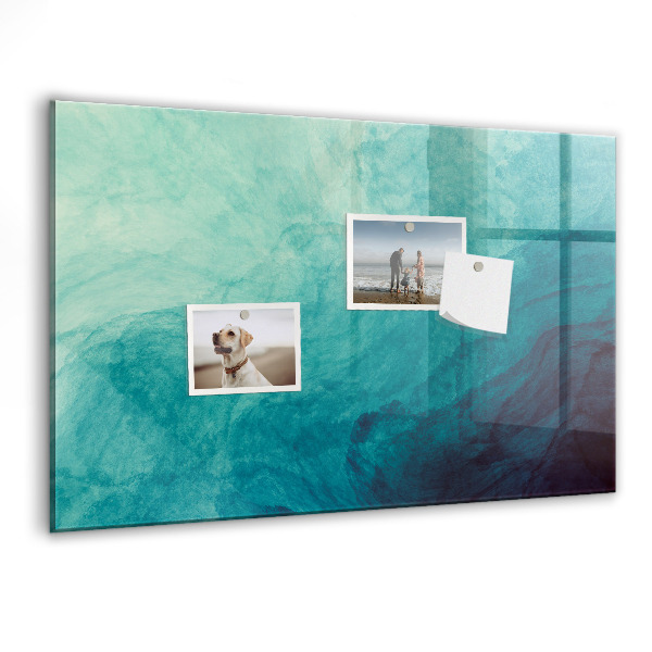 Decoratief glazen wandbord beschrijfbaar en magnetisch Een kleurrijk prikbord voor notities en foto's