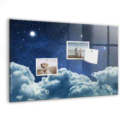 Decoratief glazen wandbord beschrijfbaar en magnetisch Een whiteboard voor notities en foto's