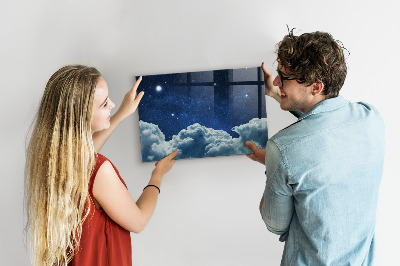 Decoratief glazen wandbord beschrijfbaar en magnetisch Een whiteboard voor notities en foto's