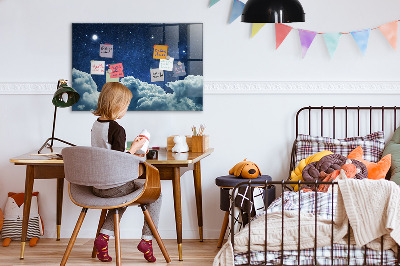 Decoratief glazen wandbord beschrijfbaar en magnetisch Een whiteboard voor notities en foto's