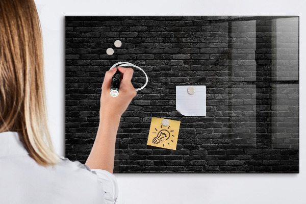 Memobord van glas met print inclusief neodymium magneten Bord voor foto's en notities