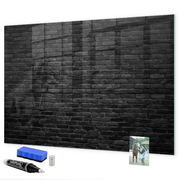 Memobord van glas met print inclusief neodymium magneten Bord voor foto's en notities